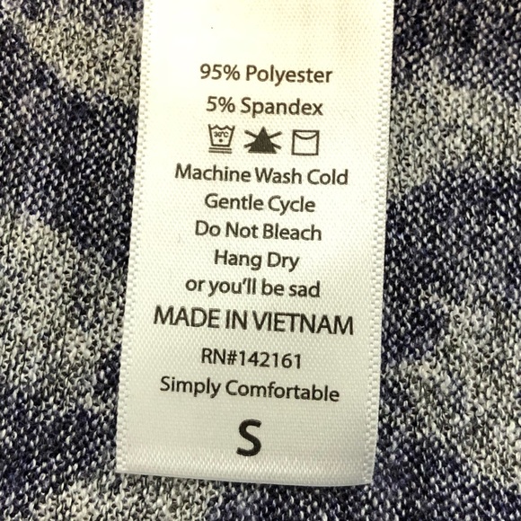 Lularoe dk blue feather open high low cardigan - Picture 8 of 8